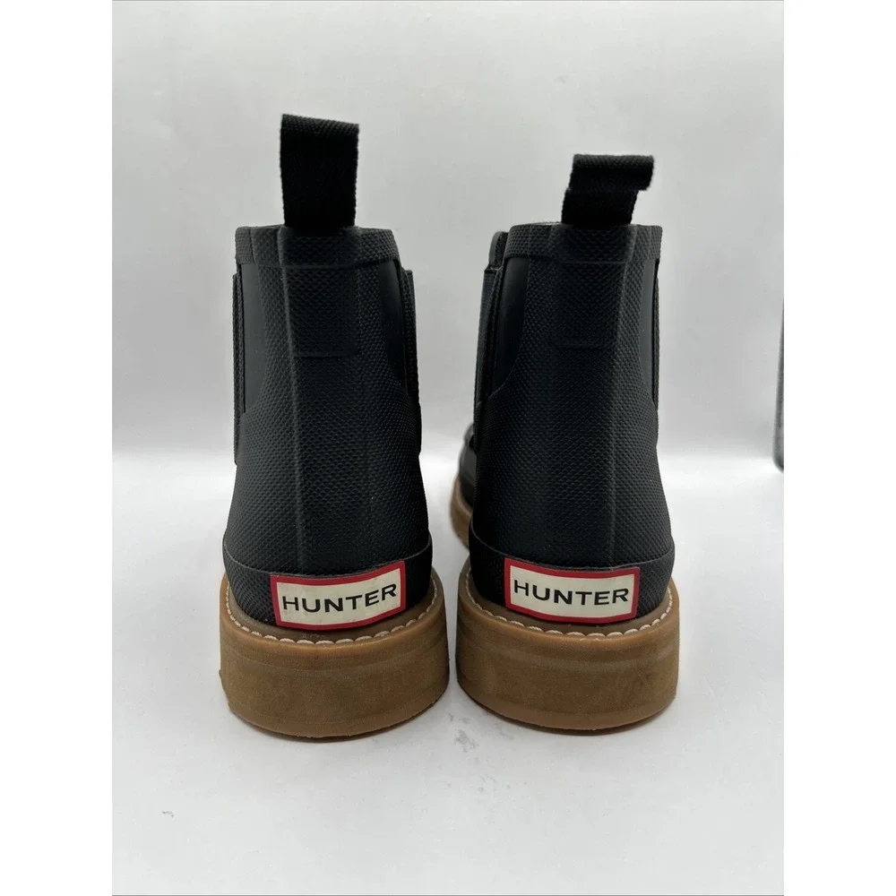 Hunter Men's Low Top Rain Boot Black Chelsea Style Size 8